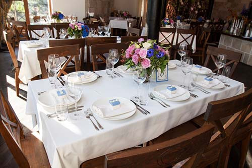 Color spun poly table linen rentals