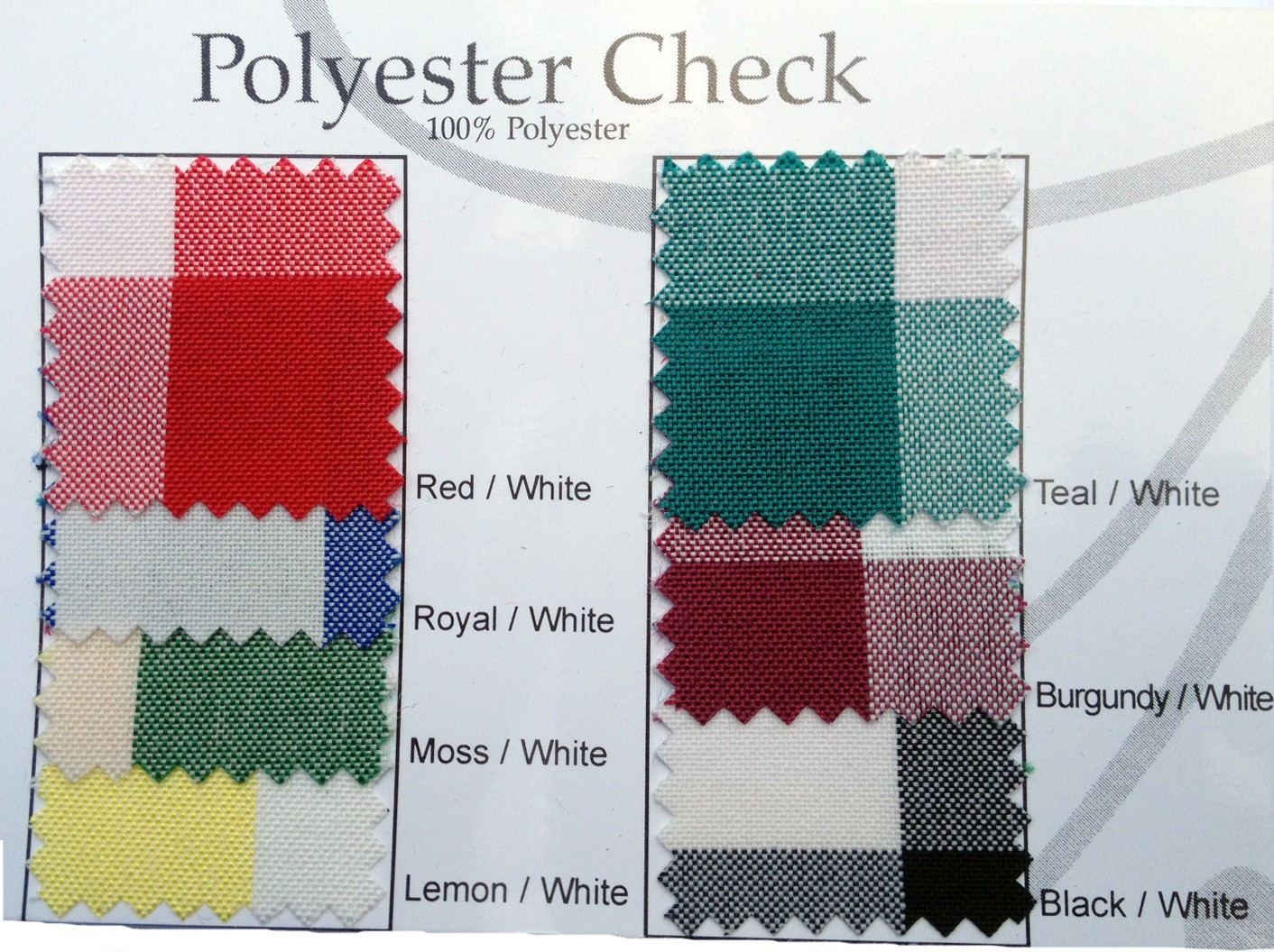 Poly Check Swatch Card & Sample