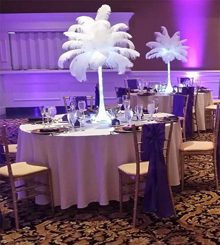 Color spun poly table linen rentals