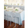 White 8 foot table for outdoor wedding party and reception-light blue