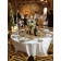 Rustic setting white polyester rental tablecloths
