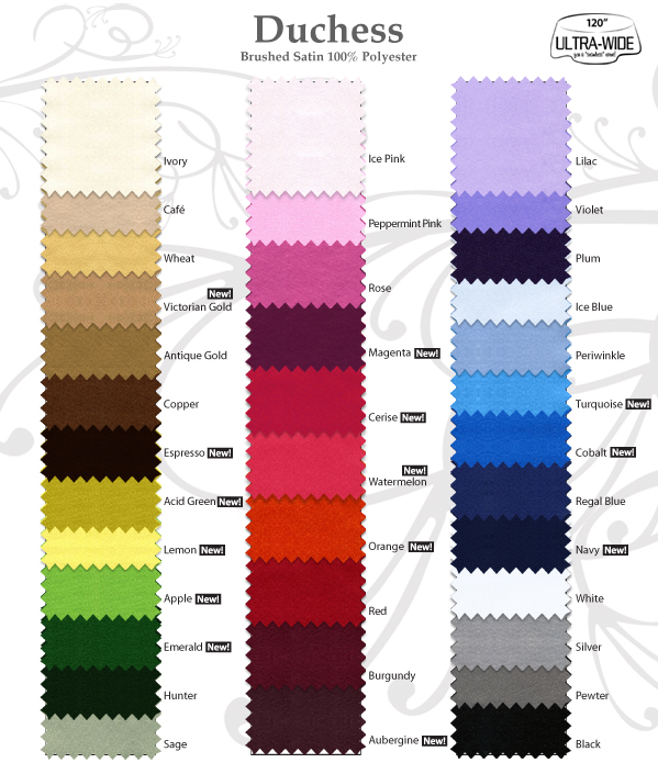 Duchess Rental Swatch Colors