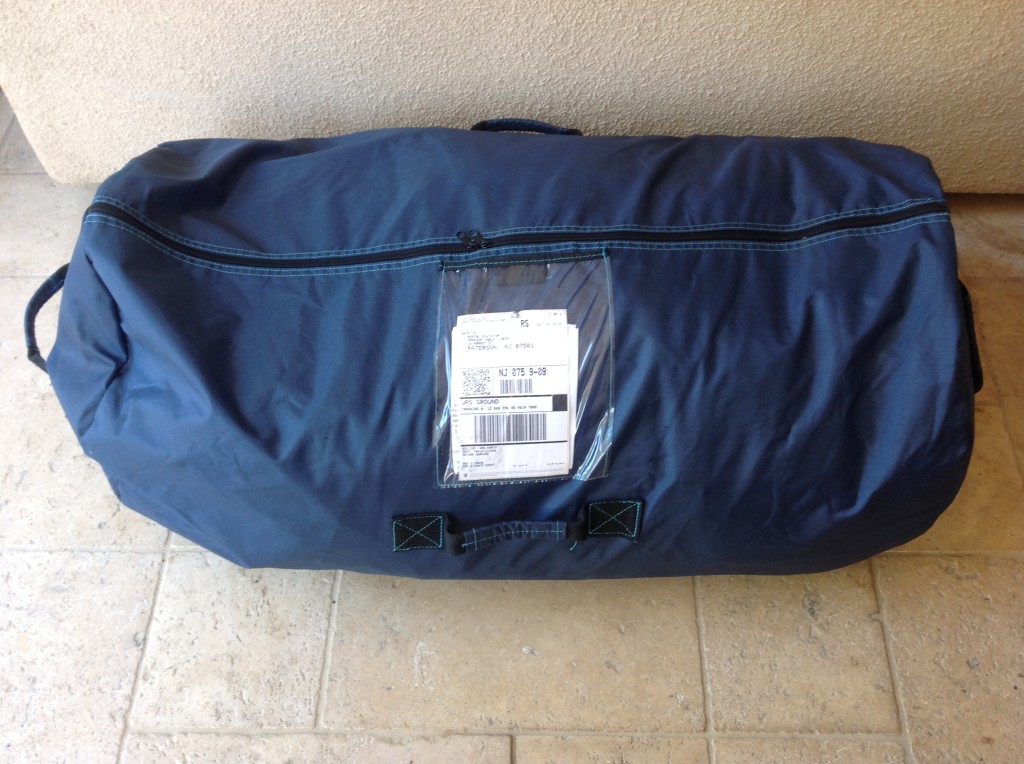 Table Linen Rental return duffle bag ready to ship